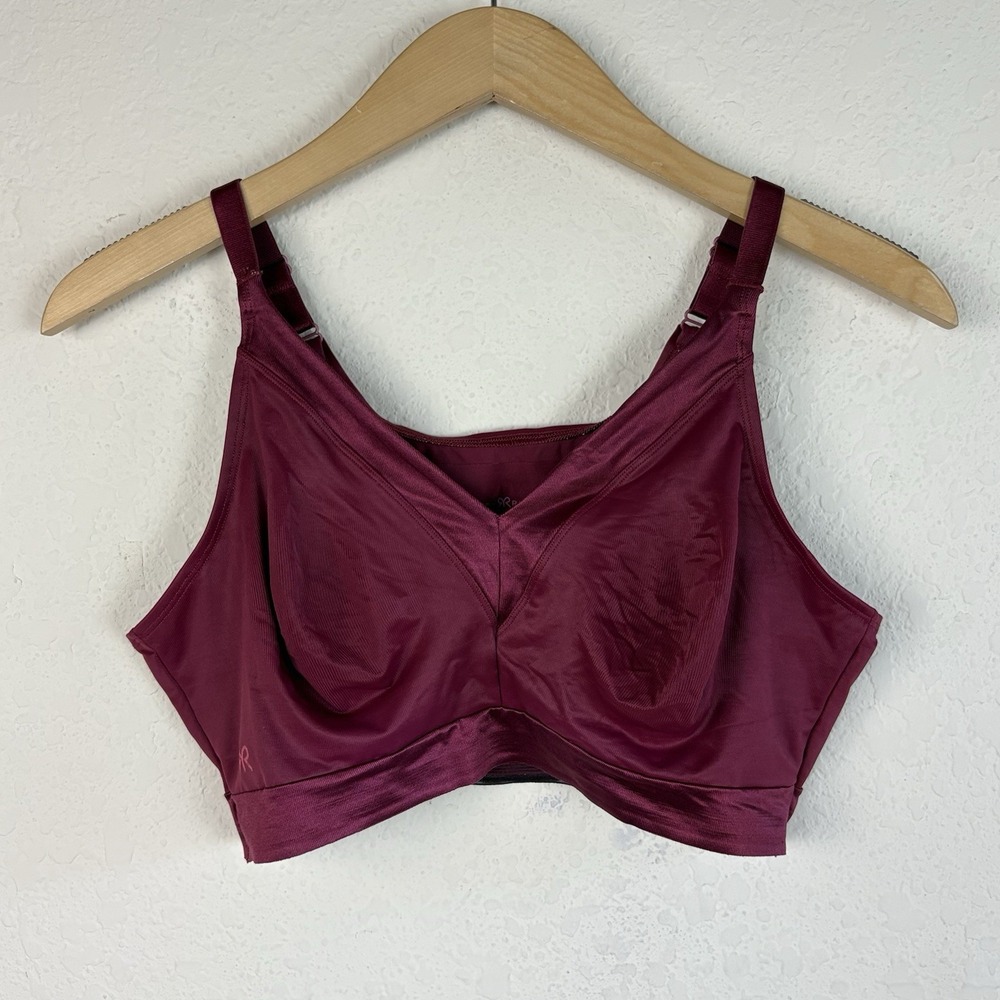 Ruby Ribbon Athena Demiette Bra Size 40 Red Satin Comfort Wireless 3060
